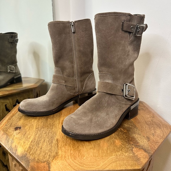 VINCE CAMUTO Suede Mid-Calf Moto boots- 7M - Picture 2 of 4